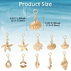 10Pcs 10 Styles Ocean Theme Alloy with Plastic Pearl European Dangle Charms PALLOY-YW00089-3