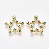 Brass Cubic Zirconia Pendants KK-T038-505D-1