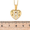 304 Stainless Steel Polymer Clay Rhinestones Heart Openable Pendant Necklaces for Women NJEW-Z065-13G-5