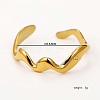 Stainless Steel Classic Wave Open Cuff Ring for Daily Commute TP1736-4