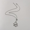 304 Stainless Steel Braided Adjusting Chain Macrame Pouch Empty Stone Holder for Pendant Necklaces Making NJEW-WH0025-01A-P-1
