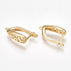 Brass Hoop Earring Findings with Latch Back Closure KK-S350-070G-2