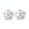925 Sterling Silver Clear Cubic Zirconia Bead Caps STER-A047-07B-S-1