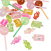 24Pcs 12 Styles Resin Imitation Food Pendants RESI-TA0004-22-3