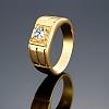 Real 18K Gold Plated Brass Cubic Zirconia Wide Band Rings For Men RJEW-BB06392-10G-2