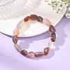 Natural Crimson Agate Nuggets Beaded Stretch Bracelets for Women BJEW-JB14264-1