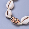 Adjustable Cowrie Shell Beaded Necklaces NJEW-JN02400-02-2