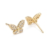 Butterfly Sparkling Cubic Zirconia Stud Earrings for Girl Women EJEW-H126-14G-2