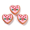 Handmade Heart Lampwork Beads Strands LAMP-P069-04B-06-2