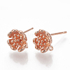 Brass Stud Earring Findings KK-Q750-076RG-1