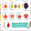  21Pcs 11 Styles Resin Imitation Fruit Pendants RESI-NB0001-98-2