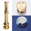 Golden Tone Brass Wax Seal Stamp Head with Bamboo Stick Shaped Handle STAM-K001-05G-Y-1