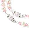 Glass Pearl Rosary Bead Necklace NJEW-TA00082-01-3