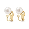 304 Stainless Steel Clip-on Earring Findings with Imitation Pearl Plastic Beaded X-STAS-H216-03B-G-1