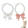 2Pcs 2 Colors Glass Pearl Beaded Necklaces NJEW-DR00005-1