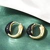 Brass Enamel Stud Earrings EJEW-M082-03G-6