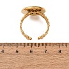 Hollow Flower 304 Stainless Steel Cuff Ring Components STAS-P454-03E-G-3