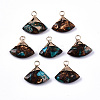 Fan Assembled Synthetic Bronzite and Regalite/Imperial Jasper Pendants G-N330-024-D06-1