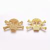 Brass Micro Pave Cubic Zirconia Links ZIRC-F053-42G-1