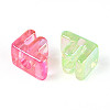 UV Plating Transparent Acrylic European Beads OACR-M027-02F-3