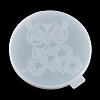 Flat Round with Owl & Flower DIY Cup Mat Silicone Molds LS-SIL-F007-06C-4