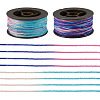 2 Rolls 2 Colors Segment Dyed Round Polyester Twisted Cords OCOR-TA0003-65D-3
