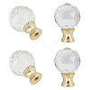Glass Crystal Lamp Finials with Iron Finish Base FIND-WH0148-176B-1