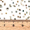 Spray Painted Picasso Cylinder Glass Seed Beads GLAA-T028-12A-10-4