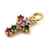 Brass Micro Pave Colorful Cubic Zirconia Charms KK-I360-036G-2