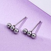 Tarnish Resistant 201 Stainless Steel Beaded Horizontal Bar Stud Earrings with 316 Stainless Steel Pin for Women STAS-K238-01P-7