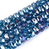 Electroplate Transparent Glass Beads Strands EGLA-N022-04A-D07-1