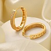 Brass Cubic Zirconia Hoop Earrings EJEW-M048-05G-1