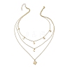 Brass 3 Layer Necklaces for Women NJEW-JN04734-02-4