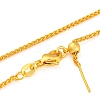 1.5mm Rack Plating Brass Wheat Chain Adjustable Slider Necklaces for Women Men MAK-L044-36G-2