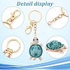 Olycraft 5Pcs 5 Colors Alloy Rhinestone Pendant Keychain KEYC-OC0001-21-4