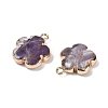 Natural Amethyst Pendants G-P566-01G-04-2