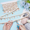4 Yards Cotton Thread & Linen & Shell Beaded Trim Ribbon OCOR-DR0001-24B-3