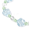 Plum Blossom Flower Glass Beads Stretch Bracelets for Women BJEW-JB12138-02-3