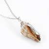 Electroplate Spiral Shell Pendant Necklaces and Dangle Earrings Jewelry Sets SJEW-JS01007-5