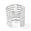 Rack Plating Brass Hollow Out Wide Wire Cuff Bangles for Women BJEW-D032-05P-3