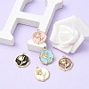 5Pcs Rack Plating Alloy Enamel Pendants ENAM-YW0002-45-5