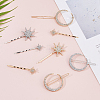 12Pcs 6 Styles Iron Rhinestone Hair Clips PHAR-HS0001-02-5