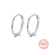 Rhodium Plated 925 Sterling Silver Huggie Hoop Earrings IK9735-05-1
