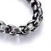 304 Stainless Steel Box Chain Bracelets BJEW-L631-26AS-2