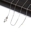 925 Sterling Silver Box Chain Adjustable Slider Necklaces for Women NJEW-U030-01P-3