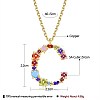 Brass Micro Pave Cubic Zirconia Pendant Necklaces NJEW-BB67040-C-3