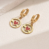 Stainless Steel Flat Round with Hollow Heart Hoop Earrings Daily Holiday Accessories OM1741-1-1