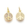 Brass Micro Pave Cubic Zirconia Charms ZIRC-J021-02G-RS-2