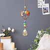 1Pc Natural Mixed Stone Chip Wrapped Heart with Tree of Life Hanging Ornaments HJEW-DJ0001-15A-4