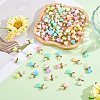 100Pcs Acrylic & ABS Plastic Imitation Pearl Angel Pendants FIND-HY0005-28-4